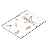 Romantisches Watercolor Ice Creme Notebook Notizblock (Linke Seite)