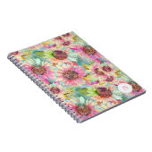 Romantisches Watercolor Sonnenblumenmuster Notizblock (Rechte Seite)