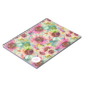 Romantisches Watercolor Sonnenblumenmuster Notizblock (Linke Seite)