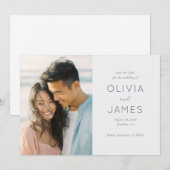 Romantisches weiches blaues Foto Save The Date (Vorne/Hinten)