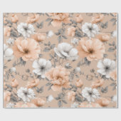 Romantisches weiches Pfirsichblüten weißes Blumenm Geschenkpapier (Flach)