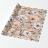 Romantisches weiches Pfirsichblüten weißes Blumenm Geschenkpapier (Ungerollt)