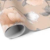 Romantisches weiches Pfirsichblüten weißes Blumenm Geschenkpapier (Rolleneckpunkt)
