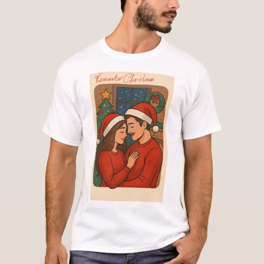 Romantisches Weihnachten T-Shirt (Vorderseite)