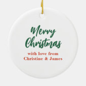 Romantisches Weihnachtsfest Mistletoe Custom Coupl Keramik Ornament (Hinten)