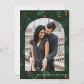 Romantisches Weihnachtsgeschoss Foto Green Mistlet Feiertagskarte (Vorderseite)