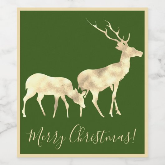 Romantisches Weihnachtsgrün Weinetikett (Einzelnes Label)