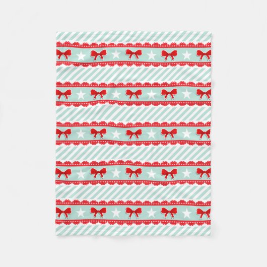 Romantisches Weihnachtsmuster Fleecedecke (Vorderseite)