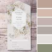 Romantisches Weiß und Rosa Blumen Kein Abendessen All In One Einladung