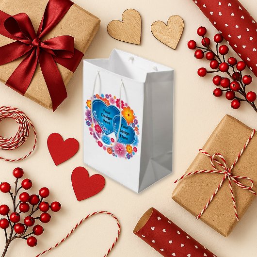 Romantisches weißes blühendes Herz Kleine Geschenktüte