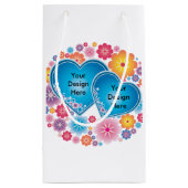 Romantisches weißes blühendes Herz Kleine Geschenktüte (Rückseite)