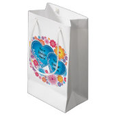 Romantisches weißes blühendes Herz Kleine Geschenktüte (Vorderseite Schrägansicht)