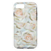 Romantisches weißes Rosen-Muster Case-Mate iPhone Hülle (Rückseite)