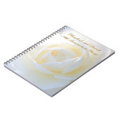 Romantisches weißes Rosen-Party-Planungs-Notizbuch Notizblock (Linke Seite)