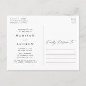 Romantisches Weißkalligrafie-Foto Ankündigungspostkarte (Rückseite)