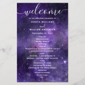 Romantisches Weltraumhochzeitsprogramm | Himmlisch (Vorderseite)