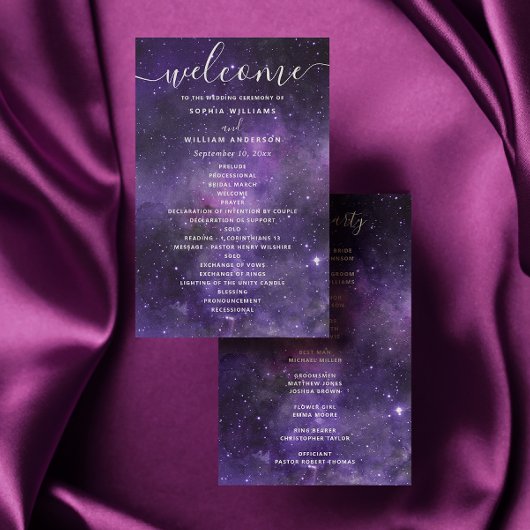 Romantisches Weltraumhochzeitsprogramm | Himmlisch
