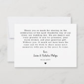 Romantisches White Heart Foto Kleine Hochzeit Viel Dankeskarte (Rückseite)