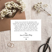 Romantisches White Heart Foto Kleine Hochzeit Viel Dankeskarte