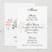 Romantisches Wildblumen-Boho-Hochzeitsempfangsmenü Einladung (Vorne/Hinten)
