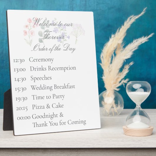 Romantisches Wildblumen-Boho-Hochzeitsprogramm Fotoplatte (Seite)