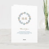 Romantisches Wildblumen-Hochzeitsprogramm gefaltet Karte (Rückseite)
