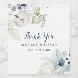 Romantisches Winterthema Hochzeit Danke Stickers Weinetikett