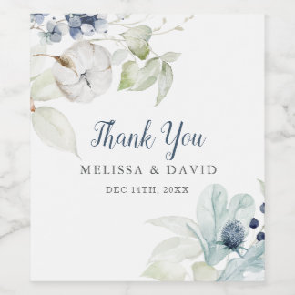 Romantisches Winterthema Hochzeit Danke Stickers Weinetikett