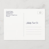 Romantisches Winterwonderland Save the Date Ankündigungspostkarte (Rückseite)