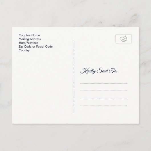 Romantisches Winterwonderland Save the Date Ankündigungspostkarte (Rückseite)