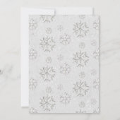 Romantisches Winterwonderland Snowflake Wappen Hoc Einladung (Rückseite)