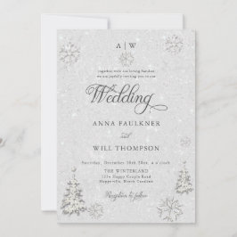 Romantisches Winterwonderland Snowflake Wappen Hoc Einladung