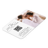 Romantisches Wirbles Script QR Code Save the Date  Magnet (Linke Seite)