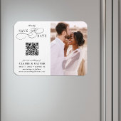 Romantisches Wirbles Script QR Code Save the Date Magnet