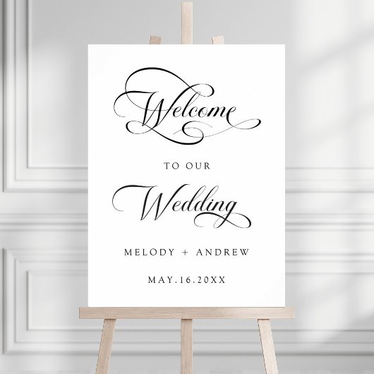 Romantisches Wirbles Script-Wedding Willkommenszei Poster