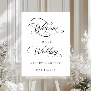 Romantisches Wirbles Script-Wedding Willkommenszei Poster