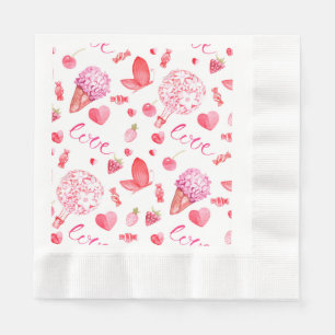 Romantisches, zartes und süßes Wrapping Paper Serviette