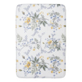 Romantisches zartes Wildblume Muster Gelb blau 2 Badematte (Vorderseite Vertikal)