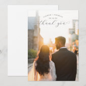 Romantisches zeitgenössisches Goldfoto Dankeskarte (Vorne/Hinten)