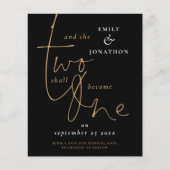 Romantisches Zitat Black Gold Hochzeit Rett Datum (Vorderseite)