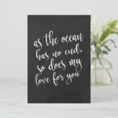 Romantisches Zitat erschwingliches Calkboard Hochz (Stehend Vorderseite)