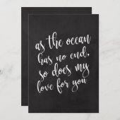 Romantisches Zitat erschwingliches Calkboard Hochz (Vorne/Hinten)