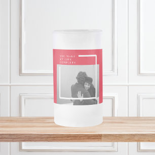 Romantisches Zitat und Foto   Valentines Gift Mattglas Bierglas