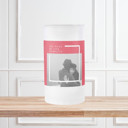 Romantisches Zitat und Foto | Valentines Gift Mattglas Bierglas