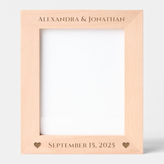 Romantisches Zwei-Herz-Foto Geätzte Rahmen (Vorderseite)