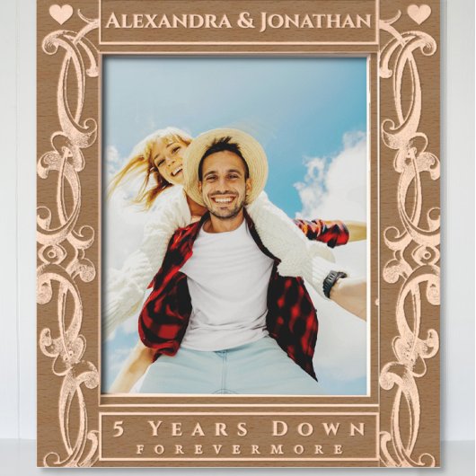 Romantisches Zwei-Herzen-Scroll Neugeborenes Hochz Geätzte Rahmen