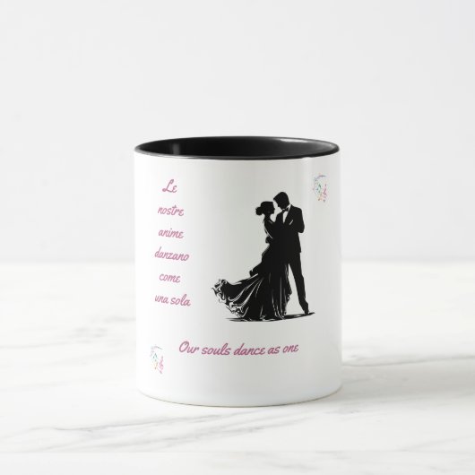 Romantisches zweisprachiges Tanzpaar Tasse (Zentrum)