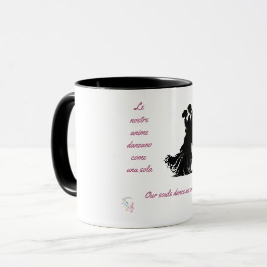 Romantisches zweisprachiges Tanzpaar Tasse (Vorderseite Links)
