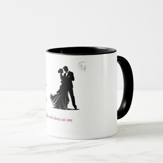 Romantisches zweisprachiges Tanzpaar Tasse (VorderseiteRechts)