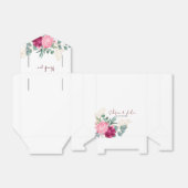 Romantric Burgundy Red | Blush Pink Floral Wedding Geschenkschachtel (Ungefaltet)